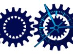 A series of connecting gears depicting processes