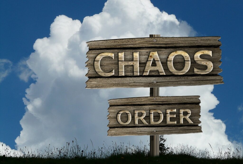 Road signage with Chaos and Order