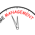 Clock with Time Management words Written on It