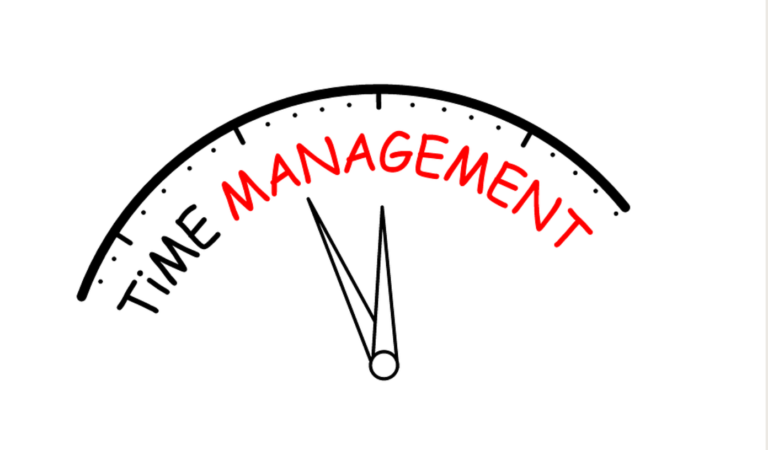 Clock with Time Management words Written on It - Small Business Productivity