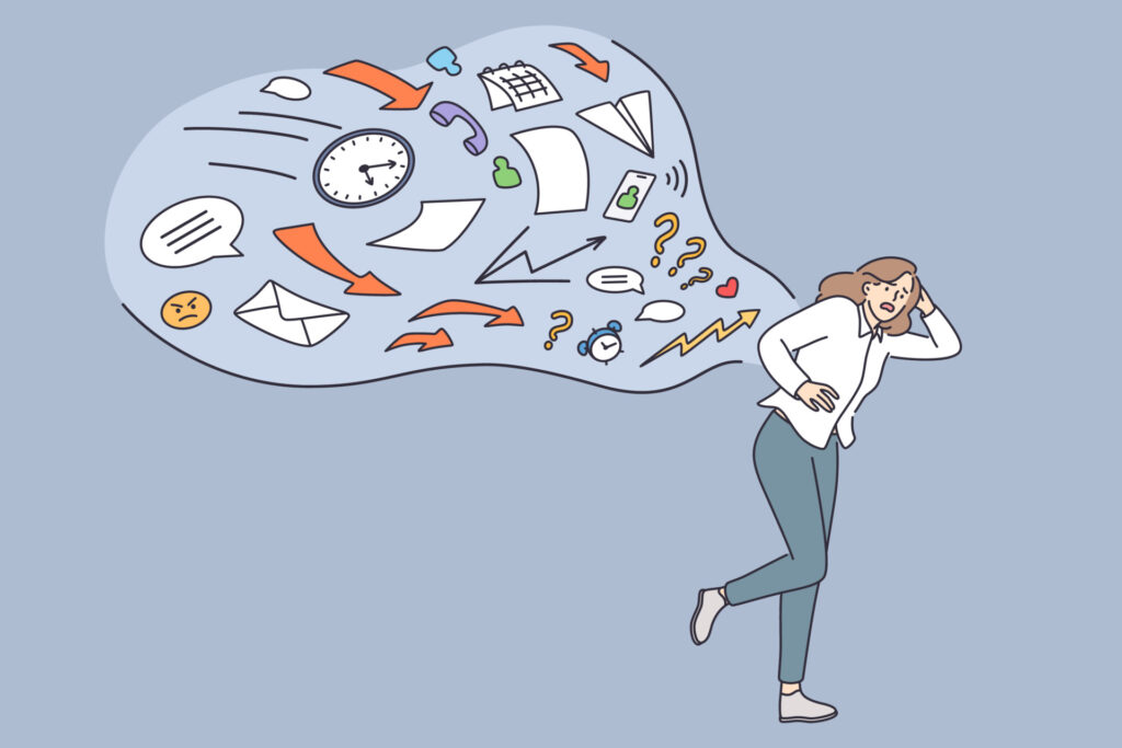 Overwhelmed woman