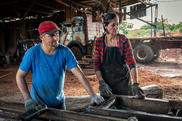 Husband and wife work together in a sawmill family business - Family Owned Business Problems