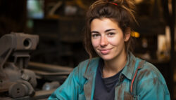 smiling young woman in workshop with work tools - How to be a successful small business owner