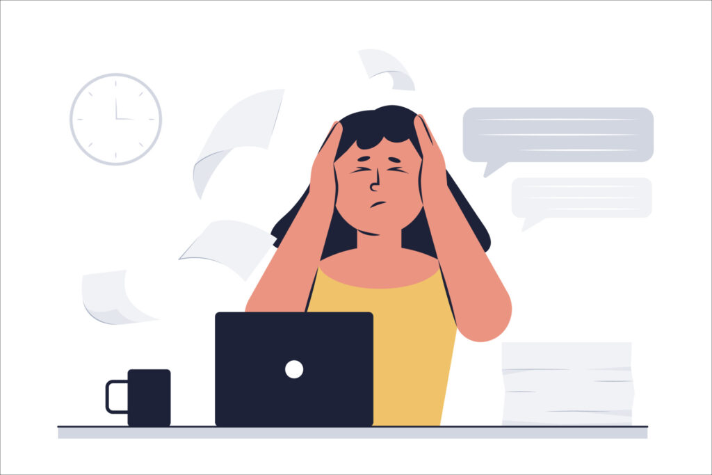 a female company employee has a lot of paperwork coming in -How to fix Feeling Overwhelmed in Small Business