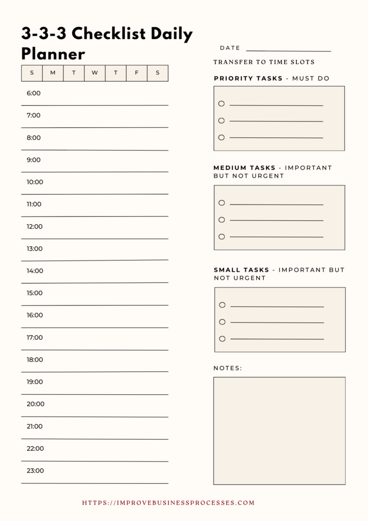 Small business checklist - Daily Task Checklist