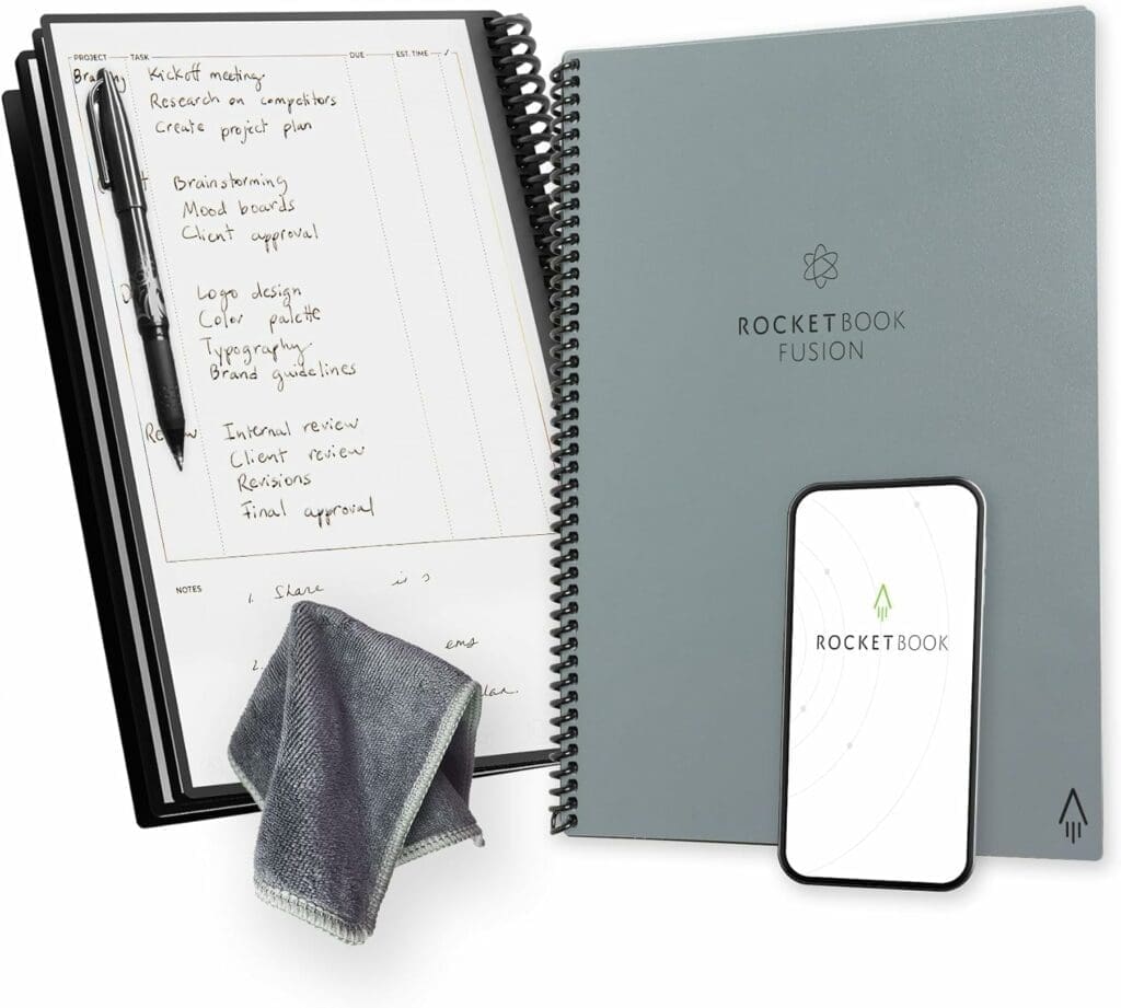 ROCKETBOOK-Smart-Reusable-Notebook-Template-pages-Pilot-Frixion-Pen-Microfiber-Cloth - How to Write a Small Business Plan