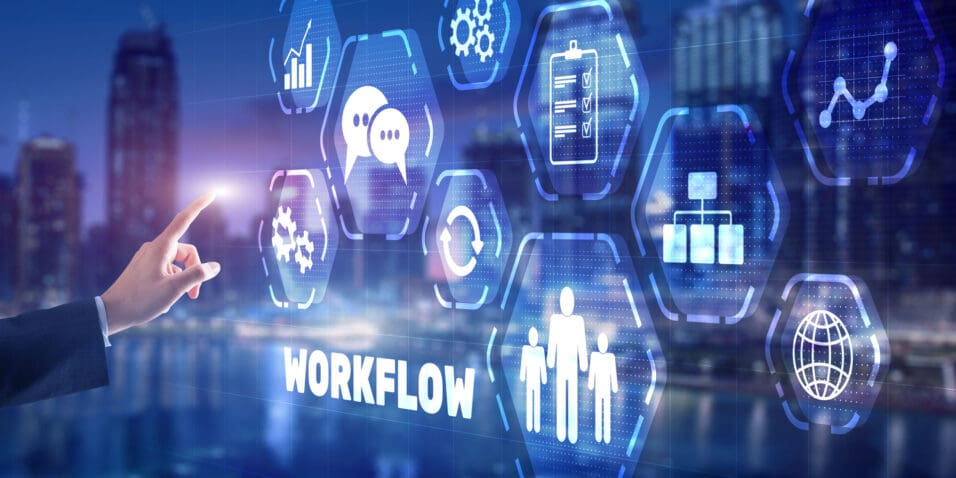 workflow-with-businessman-on-blurred-abstract-background- How to Write the Operations Section of a Business Plan