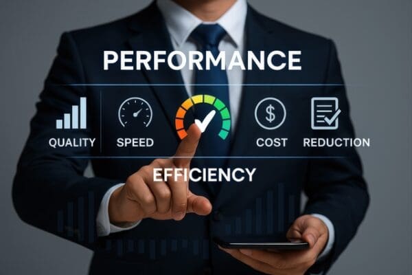 business-performance-concept-illustrating-quality-speed-cost-efficiency - Strategies for Reducing Business Inefficiencies