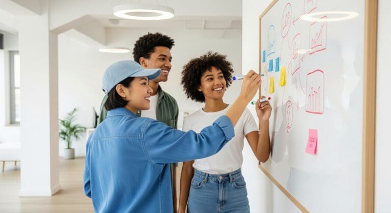 Team-brainstorming-innovative-strategies-on-whiteboard- How to Improve Business Processes